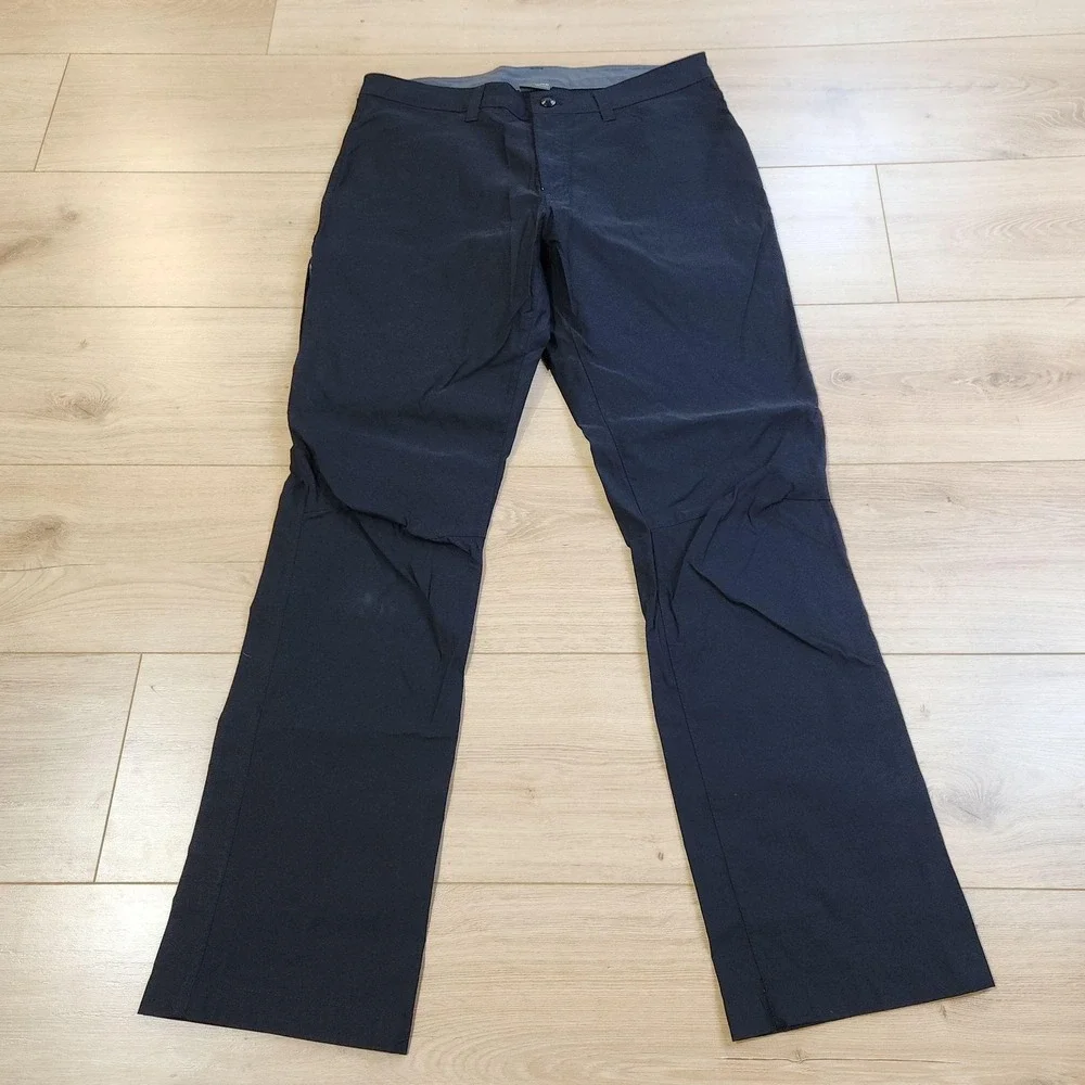 Eddie Bauer Tech Pants Mens 34x32 Black Nylon Stretch Hiking Outdoor Lightweight